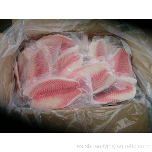 Filetes de tilapia congelados pescado con paquete de vacunas